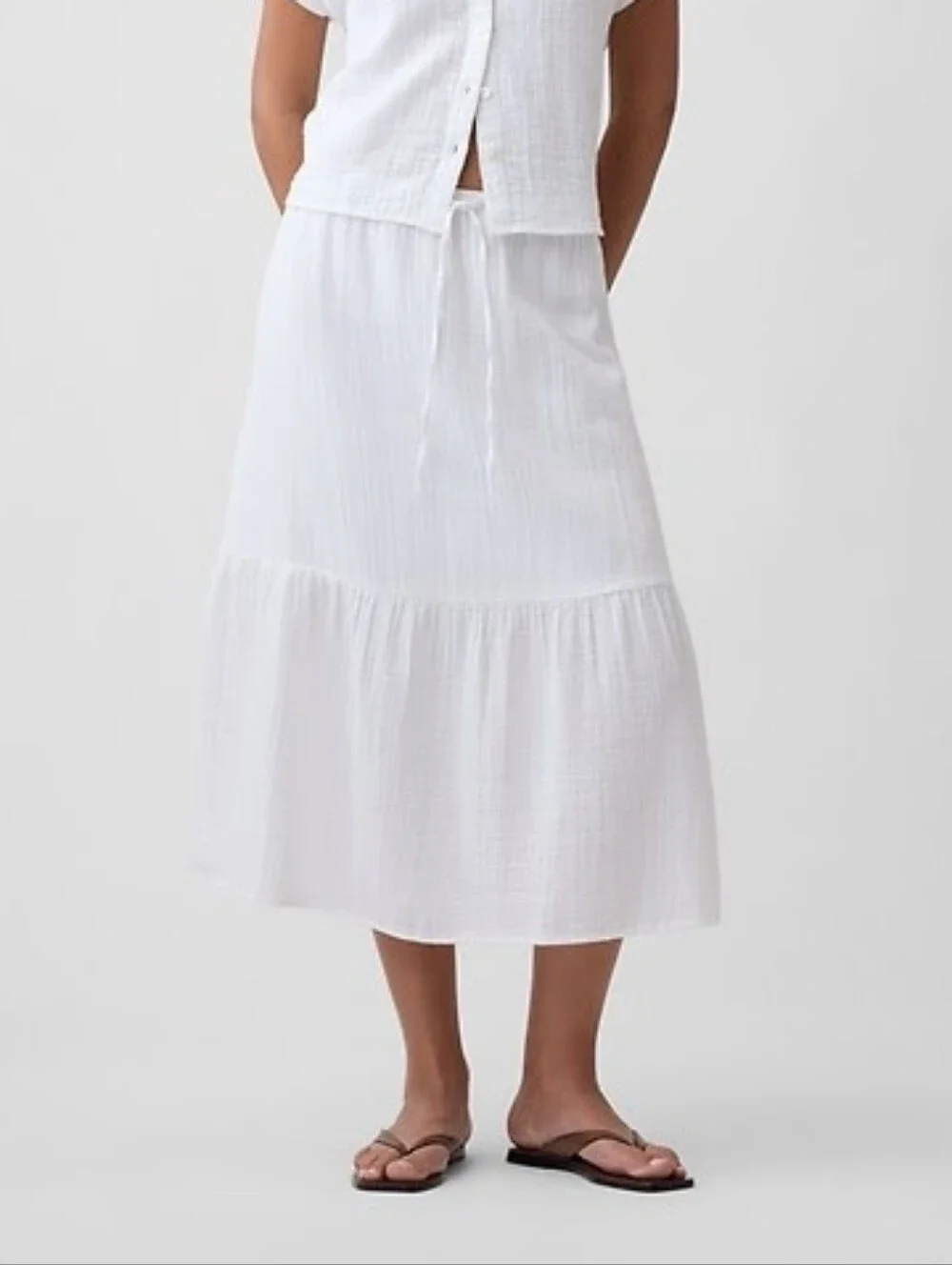 🆕️ GAP Cotton Pull-On Gauze Midi Skirt (NWT) - Picture 1 of 3
